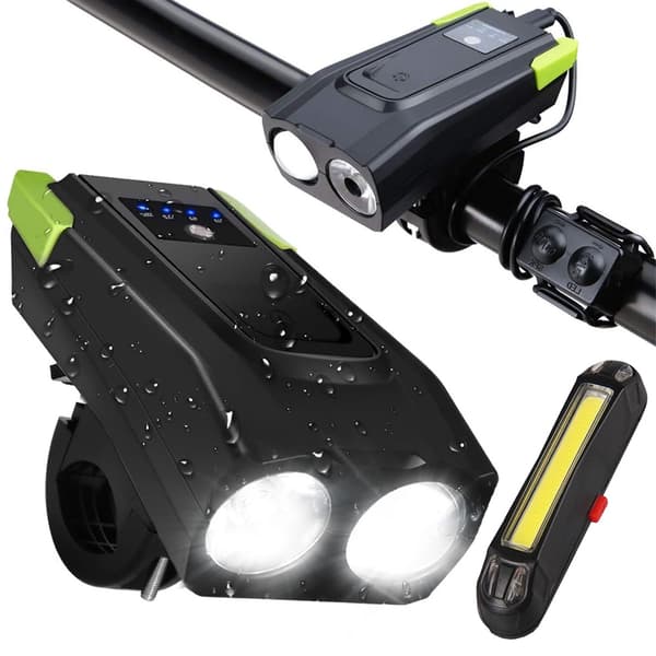 Cykelljusset fram och bak 4000mAh – 800 lumen och upp till 120 dB med 5 volymnivåer Cykellampa Cykelljusset fram och bak 4000mAh – 800 lumen och upp till 120 dB med 5 volymnivåer Cykellampa
